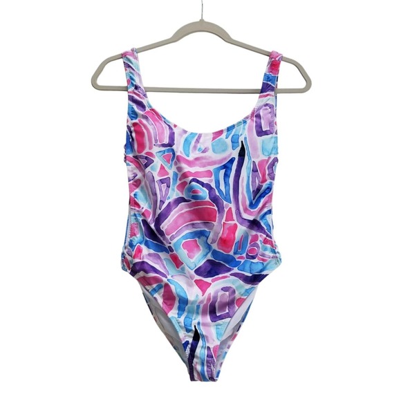 kenny flowers Other - Kenny Flowers Waikiki Watercolors One Piece Swimsuit Womens M / L Purple Tropica